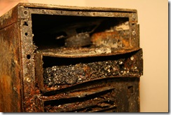 Computer after fire, courtesy pyroclastichawk under Creative Commons Attribution 2.0 Generic License