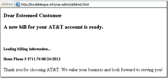 Phony AT&T Bill 2