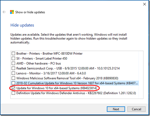 Win10 Block Update 12